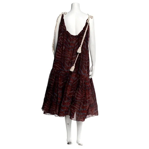 NEW! Ulla Johnson M Cari $470 Tiger Print Maxi Backless Coverup Sun Dress Cotton - Picture 5 of 7